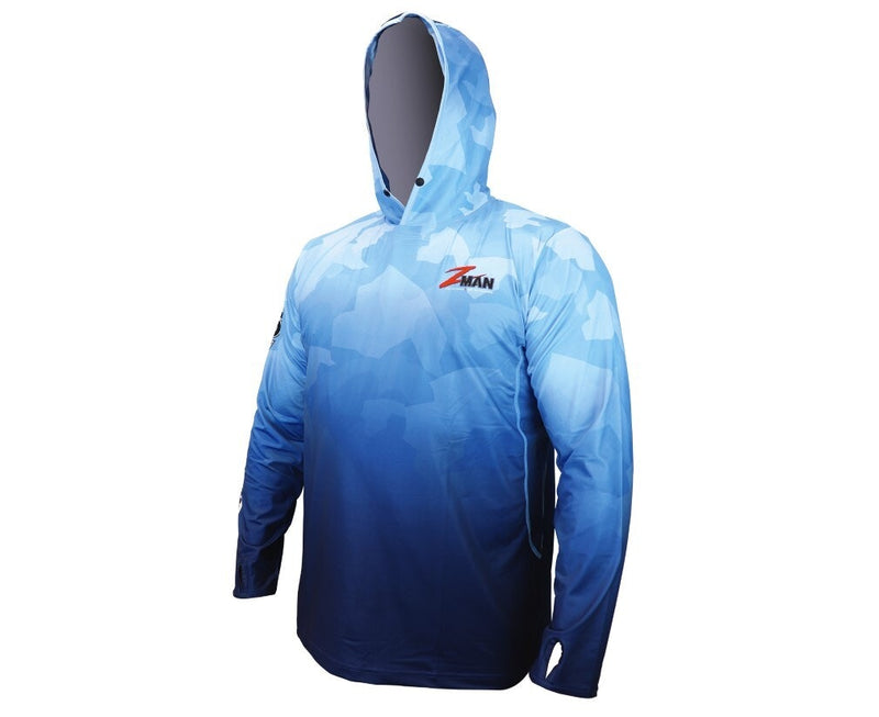 Zman Adults Hooded Long Sleeve Tournament Fishing Shirt - 50+ UV Protection