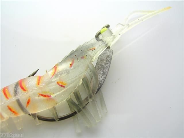 100mm Zerek Live Cherabin Pre Rigged Lumo Eyes Fishing Lure - Built in Rattle Chamber