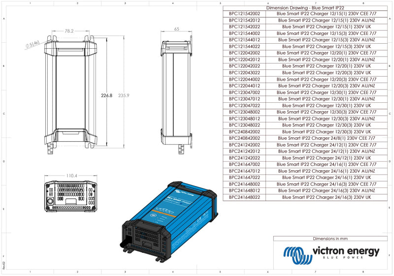 Victron 12V 20A Multi-Bank Blue Smart IP22 12/20(3) AU/NZ Battery Charger