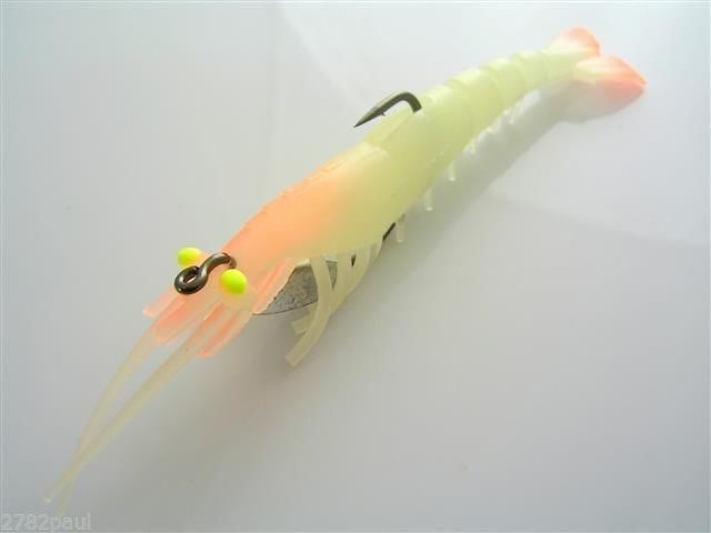 100mm Zerek Live Cherabin Pre Rigged Lumo Eyes Fishing Lure - Built in Rattle Chamber