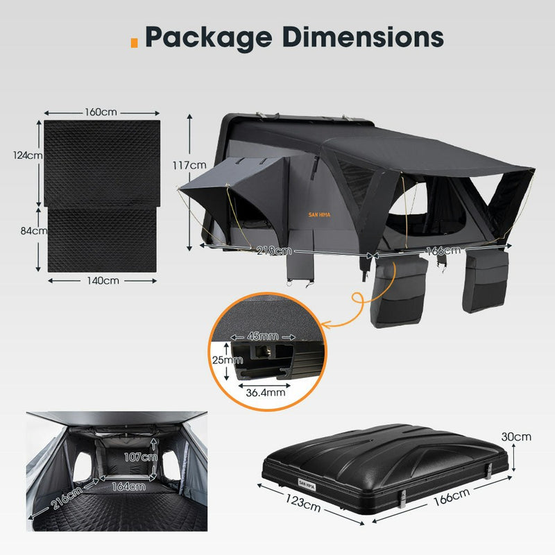 San Hima Jervis Rooftop Tent Hardshell With Ladder Camping 4WD 4x4