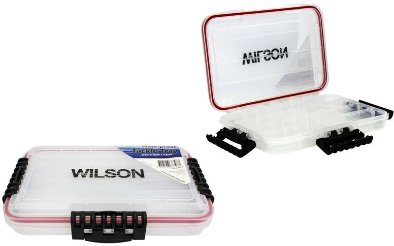 Small Wilson Deluxe Waterproof Fishing Tackle Tray - Worm Proof Tackle Box