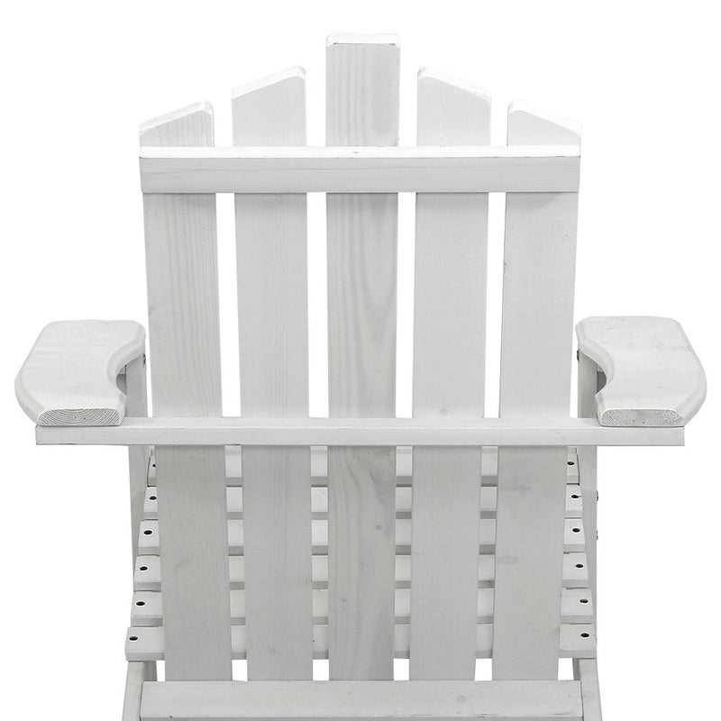 NNEDSZ Outdoor Sun Lounge Beach Chairs Table Setting Wooden Adirondack Patio - White