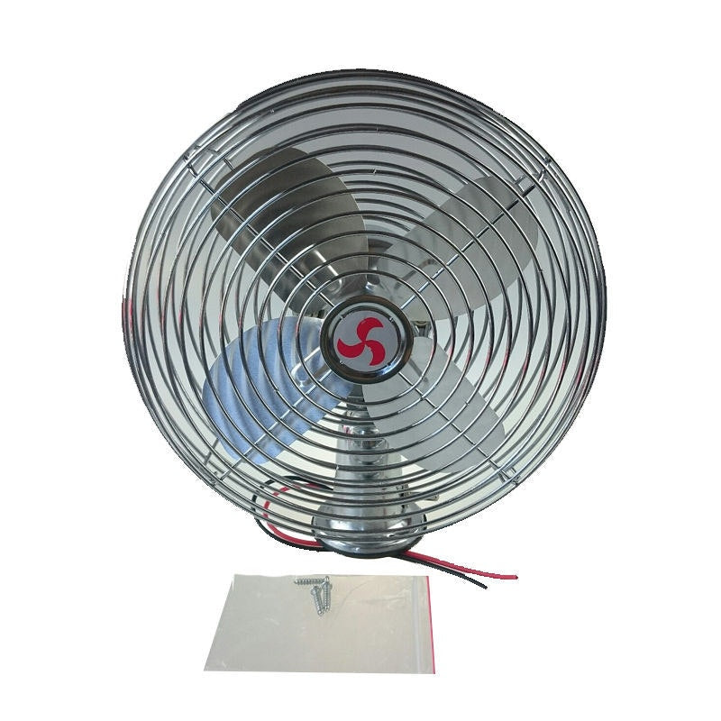 12V Truck Car RV Interior Fan 8" Chrome&nbsp;