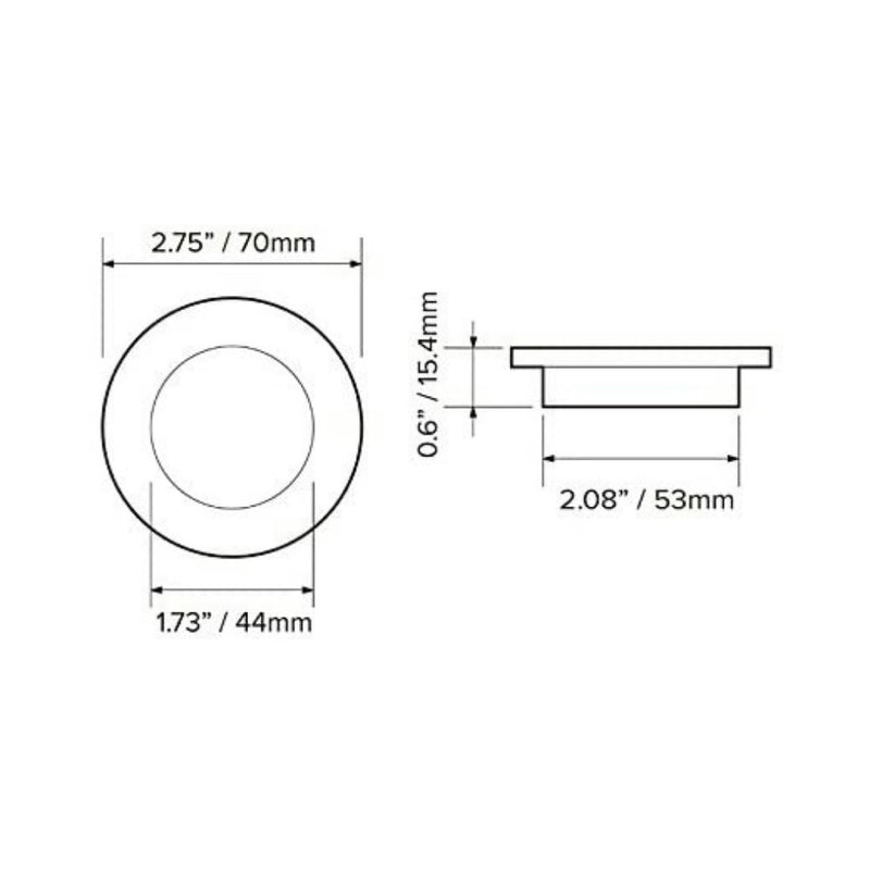 Dreamlighting 70mm LED Round Recessed Down Light, DC12V, Cool White