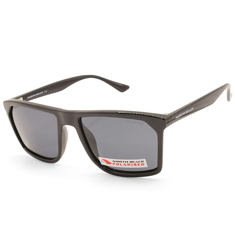 North Beach Sterlet Shiny Black/Grey Unisex Polarised Sunglasses 70735