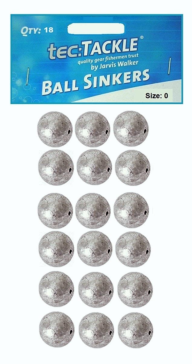 18 x Jarvis Walker 0 Ball Sinkers - Pre Packed 0 Ball Fishing Sinkers