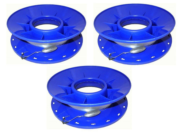 3 X Jarvis Walker 40lb Pre Rigged 10" Ring Caster Hand Lines - Bulk Pack