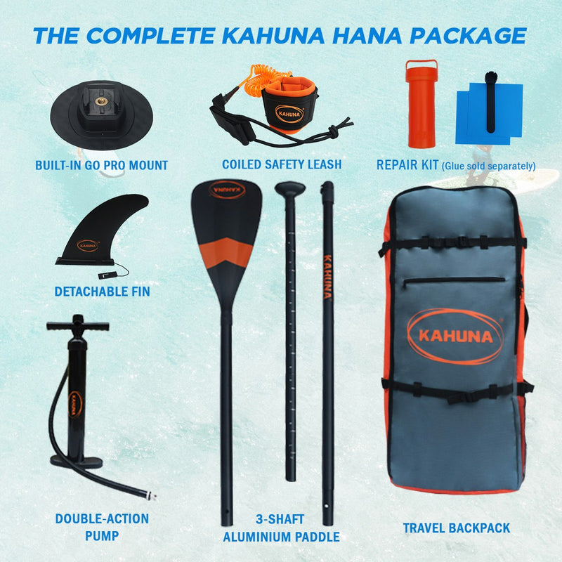 Kahuna Hana Inflatable Stand Up Paddle Board 10ft6in iSUP Accessories - Teal