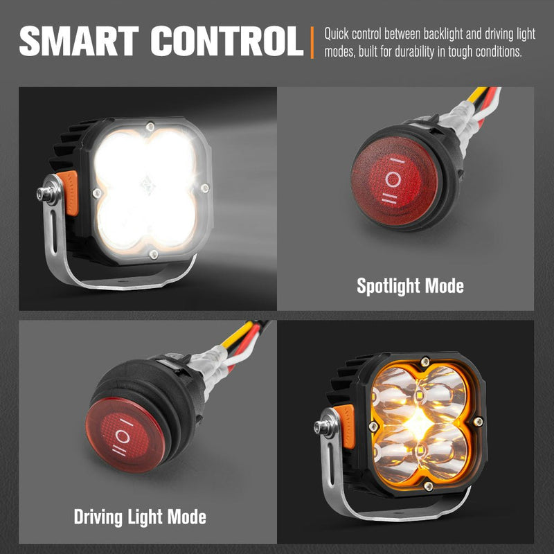 Lightfox 2 Way High Beam Wiring Harness w/ DT 3-Pin Connector For LED Pod Light