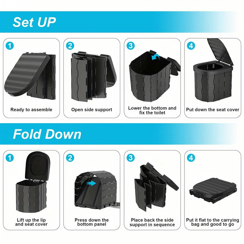 Portable Outdoor Toilet Kit with Privacy Tent