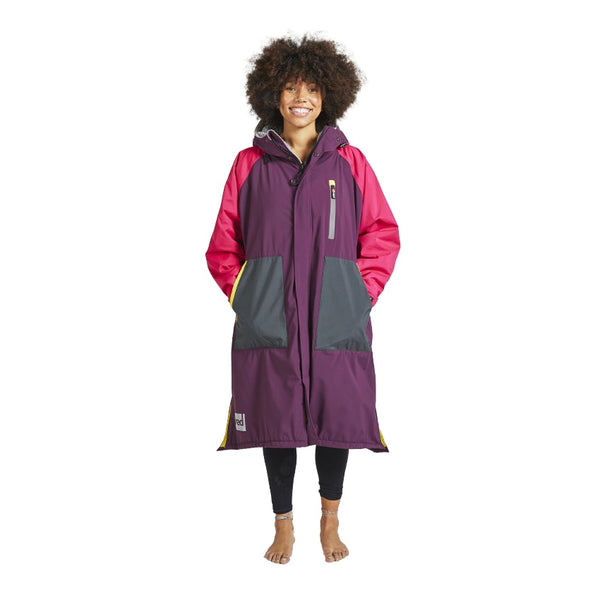 Women's Long Sleeve Recovered Pro Change Robe EVO - Mulberry Wine / Fuchsia Pink