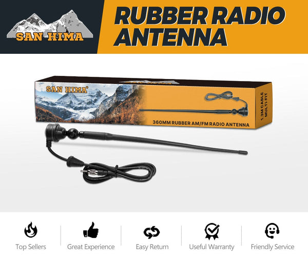 San Hima UHF Radio Antenna AM/FM Black Rubber Duck  Suits Car 4X4 Truck Caravan