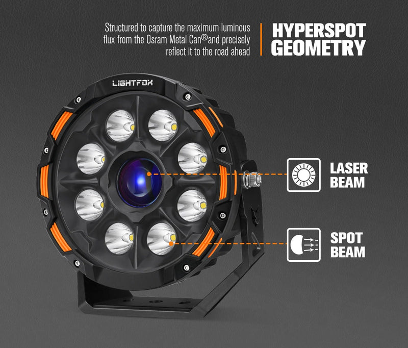 LIGHTFOX 7 inch+9 inch Osram Laser LED Driving Lights