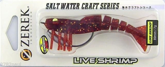 89mm Zerek Live Shrimp Pre Rigged Lumo Eyes Jointed Body Lure