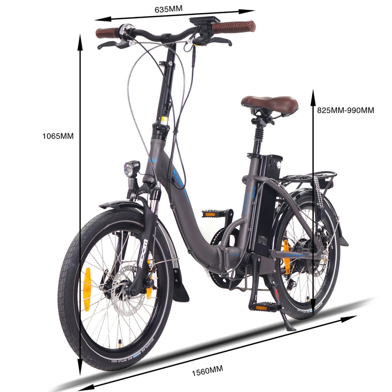 NCM Paris Folding E-Bike 250W-350W, 36V 15Ah 540Wh Battery, Size 20"