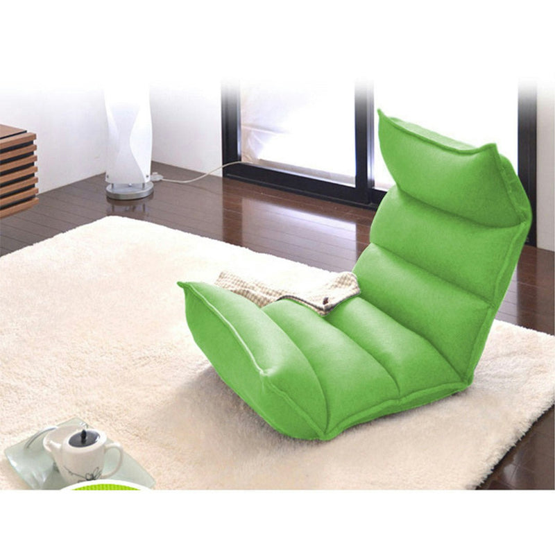 NNEAGS 2X Foldable Tatami Floor Sofa Bed Meditation Lounge Chair Recliner Lazy Couch Green