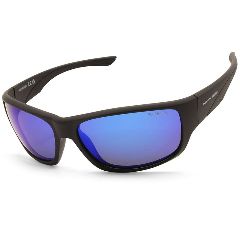 North Beach Galjeon Matte Black/Blue Mirror Polarised Sports Sunglasses 79595