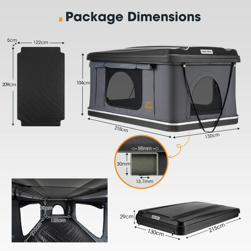 San Hima Jervis Loft Rooftop Tent Pop Up Hardshell With Ladder Waterproof 4WD