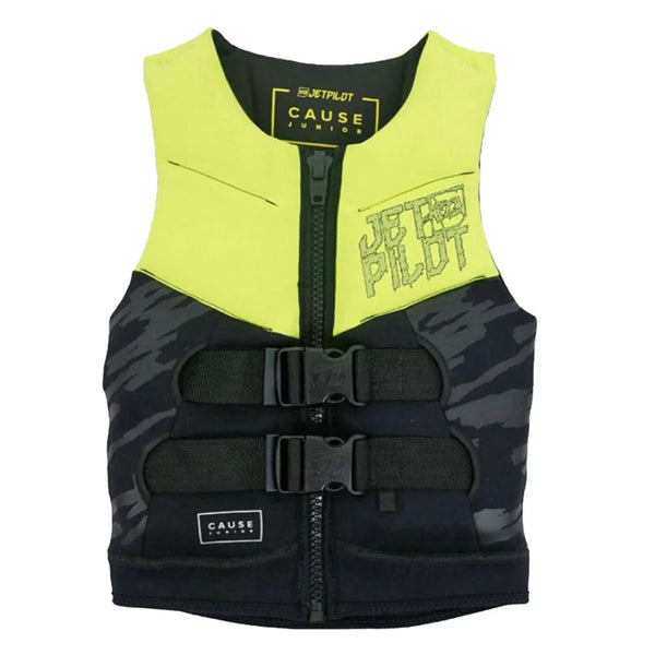 Jetpilot Cause Junior JA18211C F/E L50 Kids Neo Vest Yellow Size 3-4