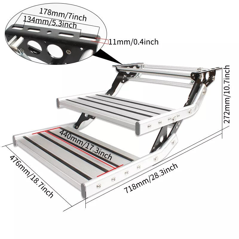 Australian RV Double Folding Manual Step with LED Light