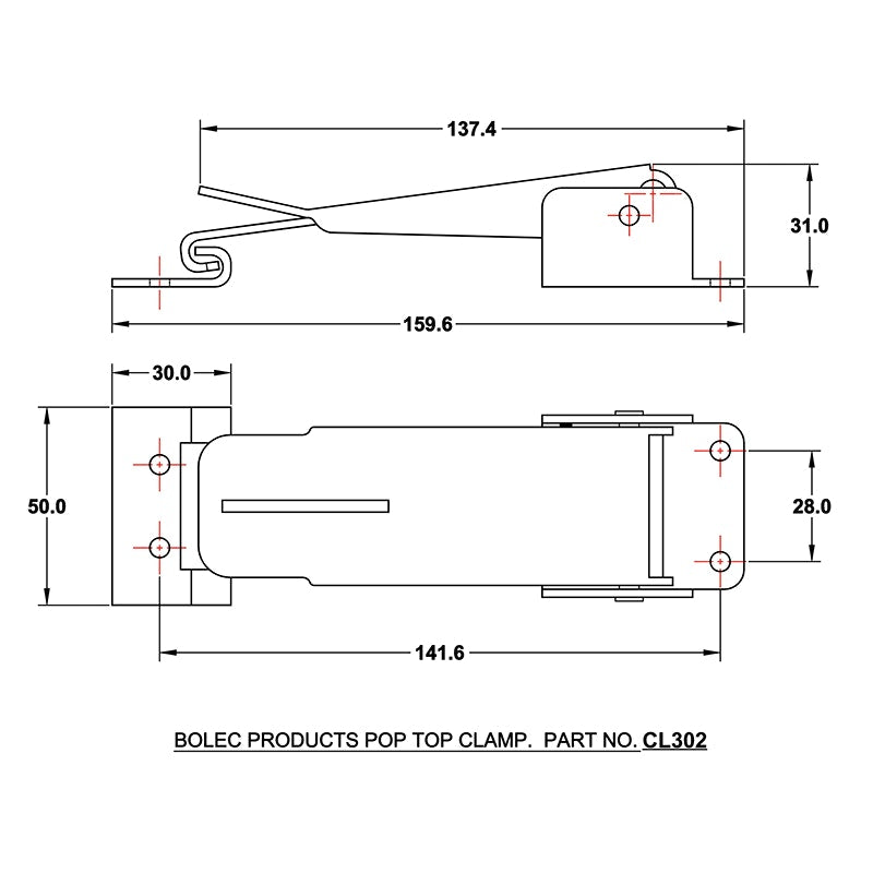 Roof Clamp with J Hook For Pop-Top Black