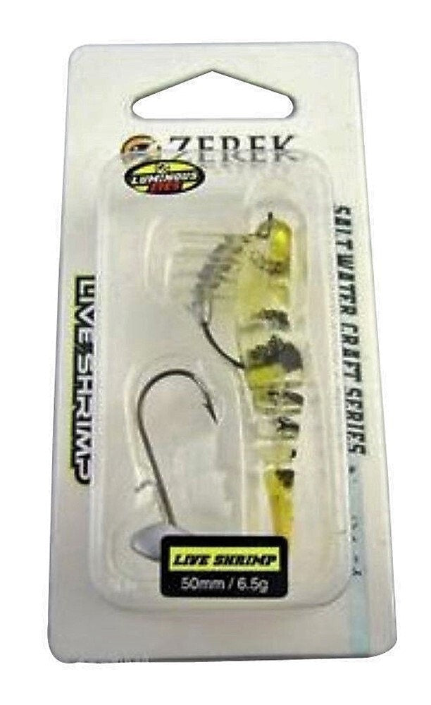 50mm Zerek Live Shrimp Pre Rigged Lumo Eyes Jointed Body Lure