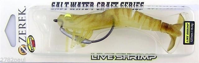 127mm Zerek Live Shrimp Pre Rigged Lumo Eyes Jointed Body Lure