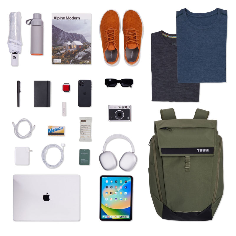 THULE Paramount 27L Water-Resistant Backpack w/ 16" Laptop Compartment in Soft Green