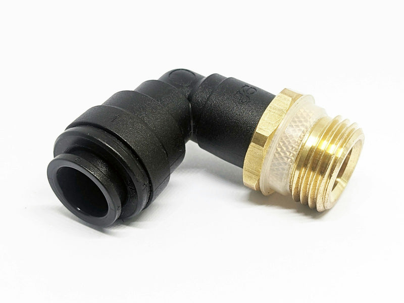 John Guest 1/2" Brass Male Adapter With 12mm Plastic Elbow