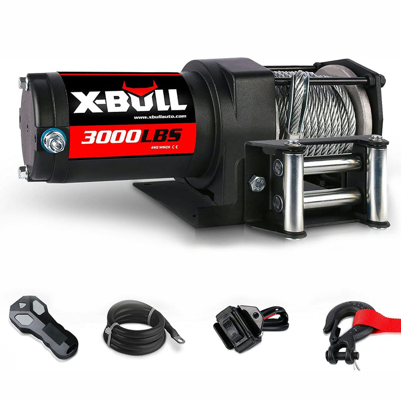 X-BULL Electric Winch 3000LBS Steel Cable