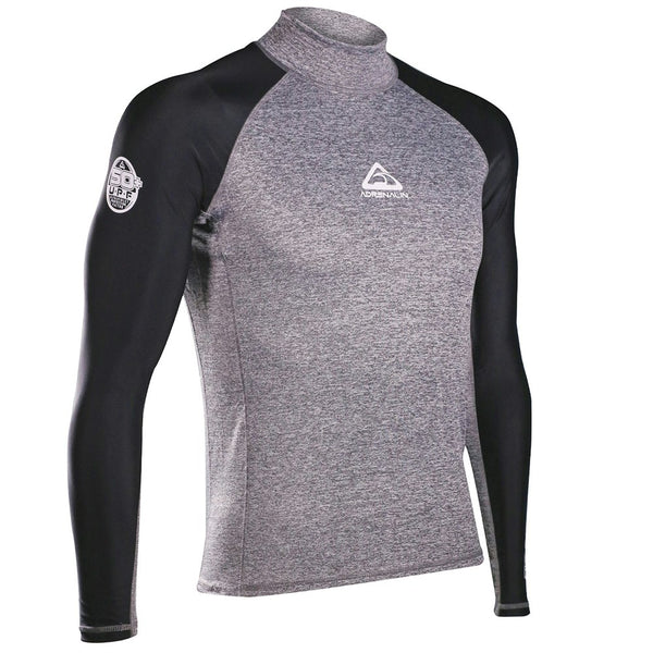 Adrenalin Beach Mens Rashie Long Sleeve Rash Guard Span-Flex Lycra XL Grey