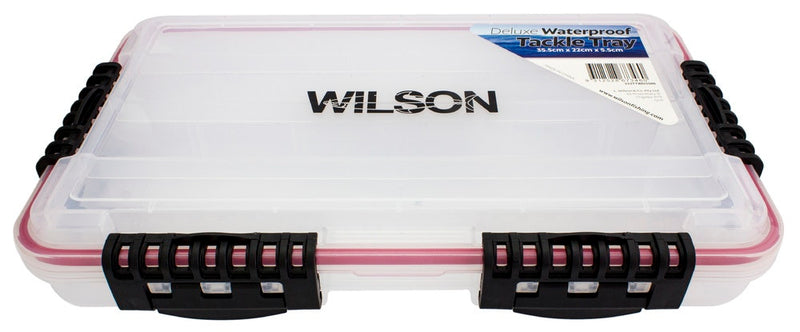 Large Wilson Deluxe Waterproof Fishing Tackle Tray - Worm Proof Tackle Box