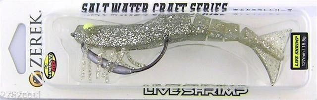 127mm Zerek Live Shrimp Pre Rigged Lumo Eyes Jointed Body Lure