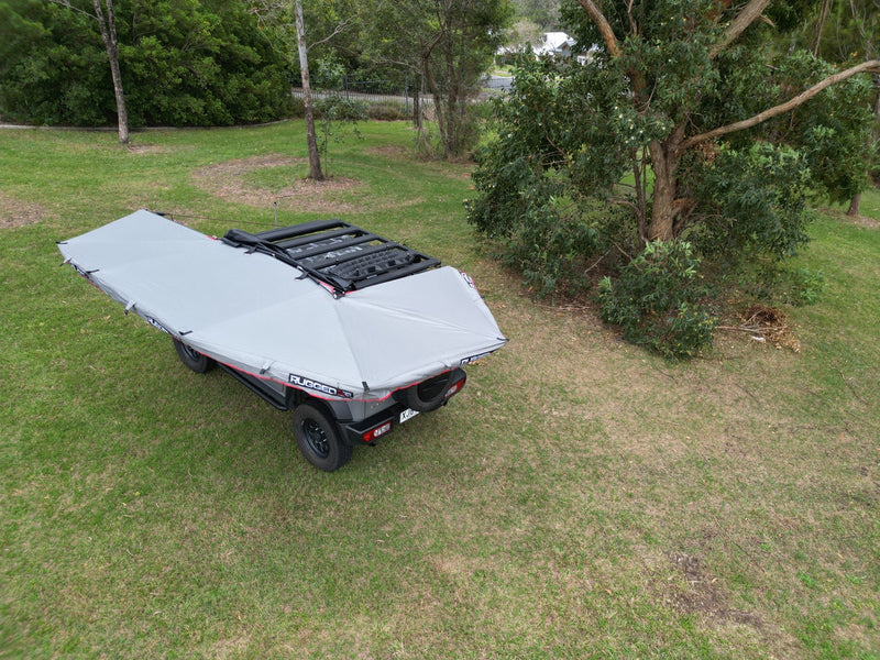 Rugged 4x4 Platinum 1.5m 270 Semi-automatic Opening Awning ( Fabric UVE95+%)