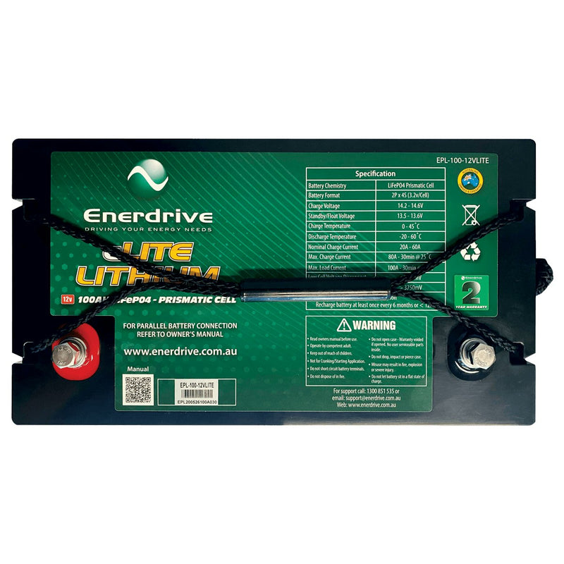 Enerdrive 12V 100Ah eLITE Lithium Battery