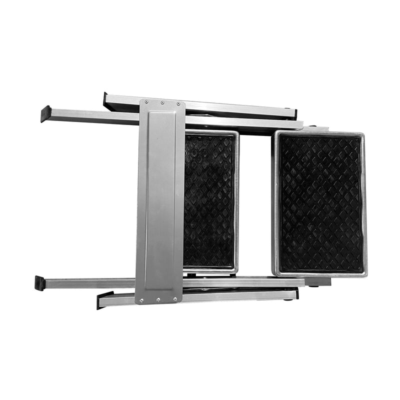 Double folding portable caravan stepladder