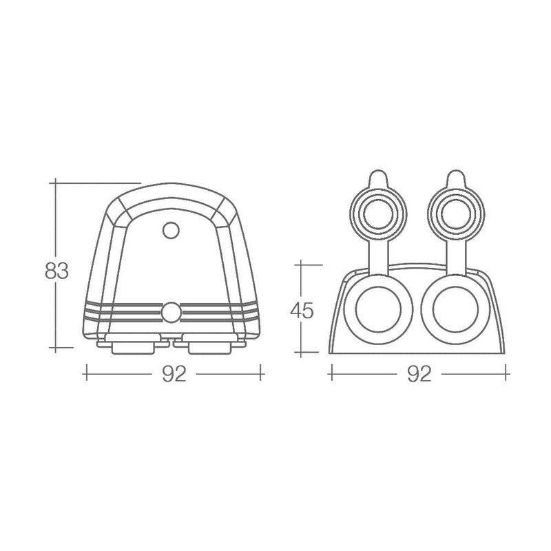 Narva 81168 Heavy-Duty Surface Mount Accessory/Dual USB Sockets