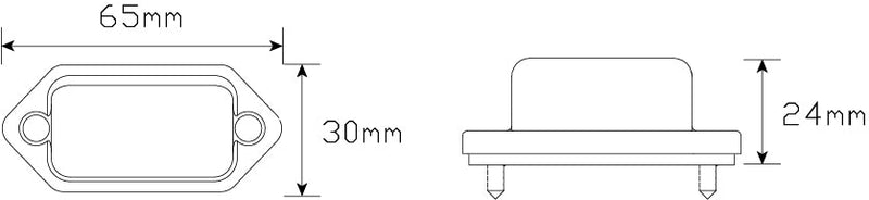 LED Autolamps 30BLM Licence Lamp Black Housing 12-24 Volt, Twin Blister