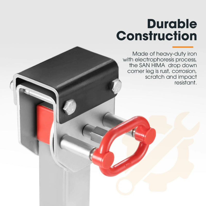 4x 590MM Corner Legs Drop Down W/Handle Steel Base 1500LBS