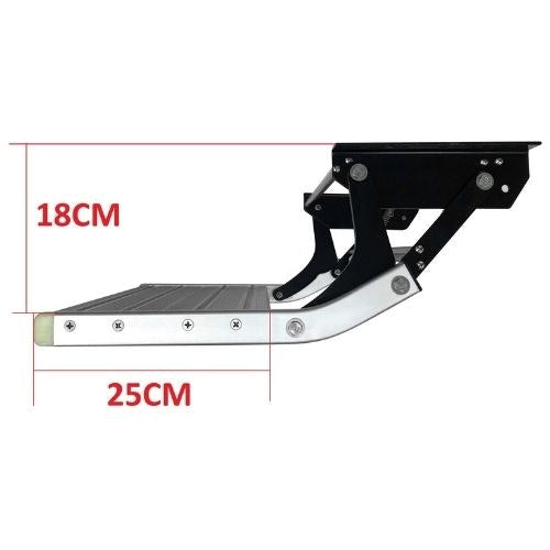 LED Lights - XL Black Single manual bolt on caravan rv motor home step