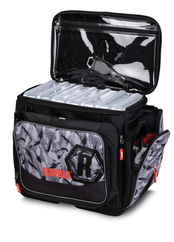Rapala LureCamo Magnum Fishing Tackle Bag with Moulded Waterproof Bottom and Lid