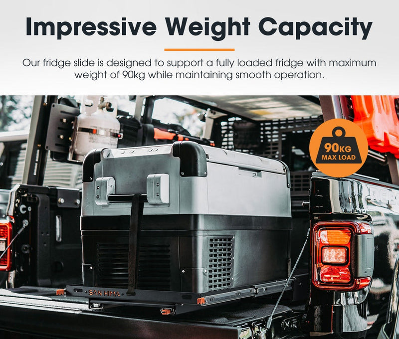 San Hima 75L Fridge Slide With Extendable Table Cutting&nbsp;Board 90KG Caravan Parts
