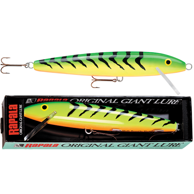 75cm Rapala Original Giant Lure in Display Box - 29" Fire Tiger Finnish Minnow