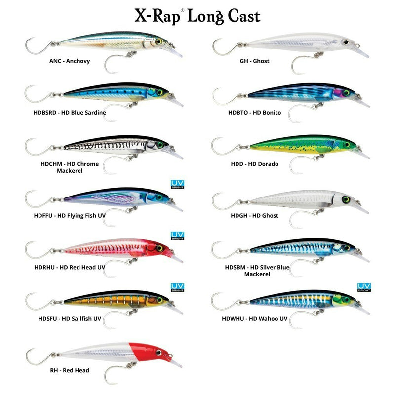 12cm Rapala Saltwater X-Rap Long Cast Sinking Minnow Fishing Lure