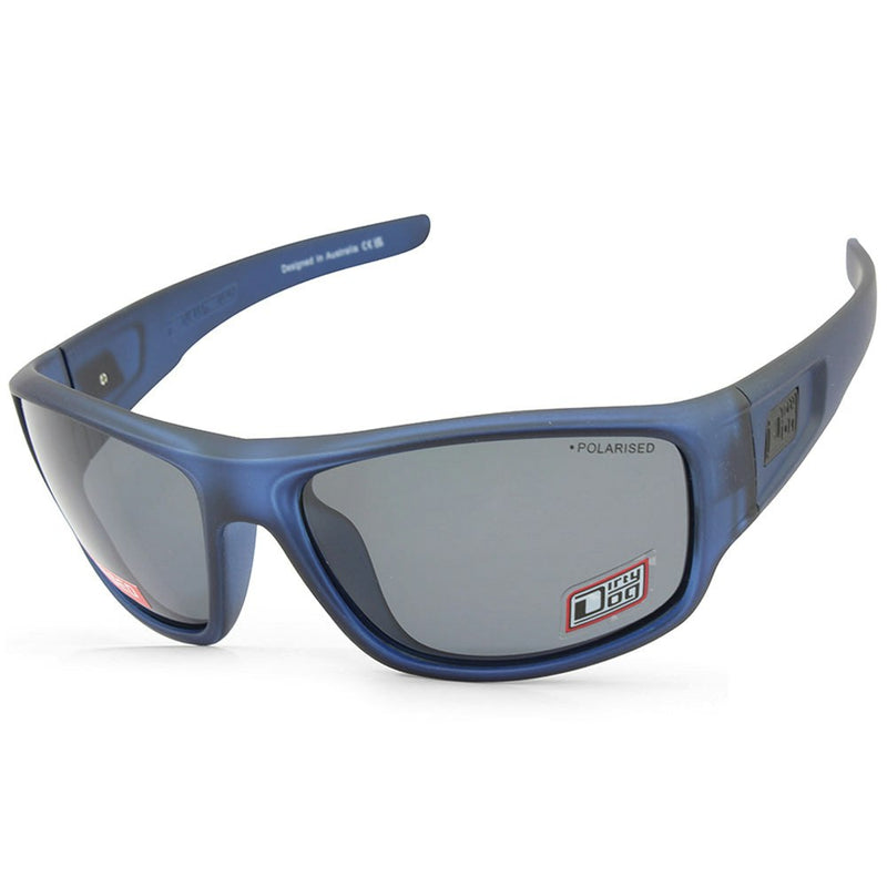 Dirty Dog Muffler Satin Blue/Grey Polarised Men's Sports Sunglasses 53693