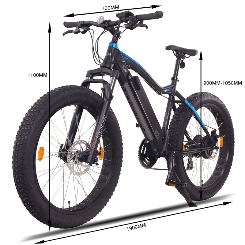 NCM Aspen Fat Electric Bike, E-MTB, E-Bike, 250W-750W, 48V 13Ah 624Wh Battery [Black 26]