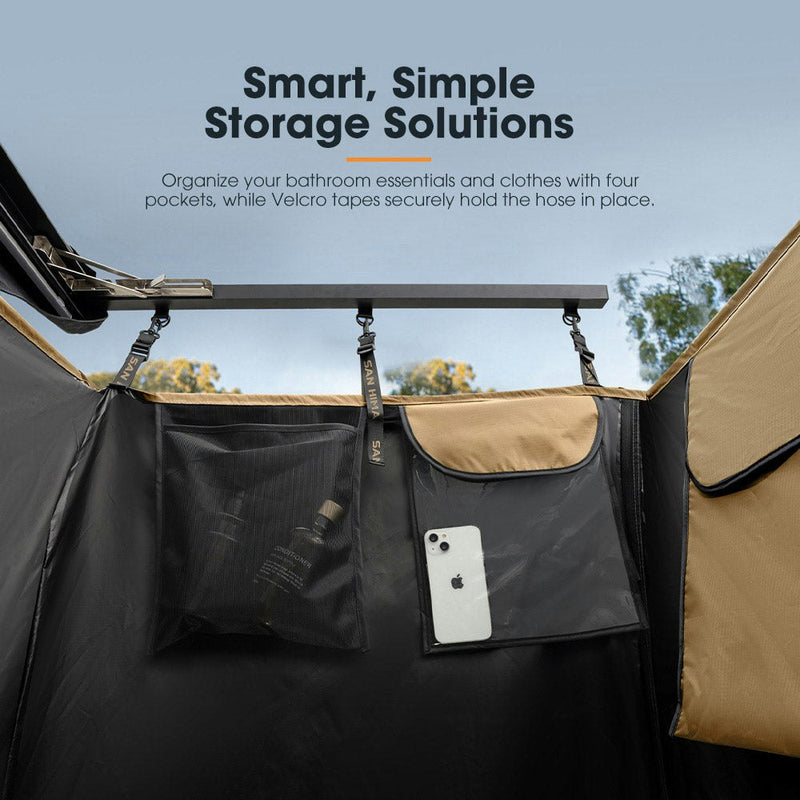 SAN HIMA Camping Shower Tent Ensuite Change Room Awning Fold-Out Instant