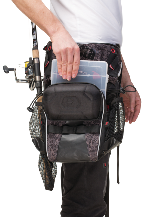 Rapala Urban Hip Pack - Fishing Bag with Twin Rod Holders and Tool Attachments