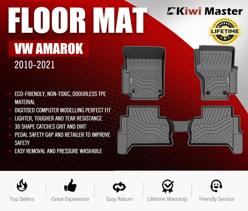 KIWI MASTER 3D TPE Car Floor Mats Liner fit VW Amarok 2010 - 2021